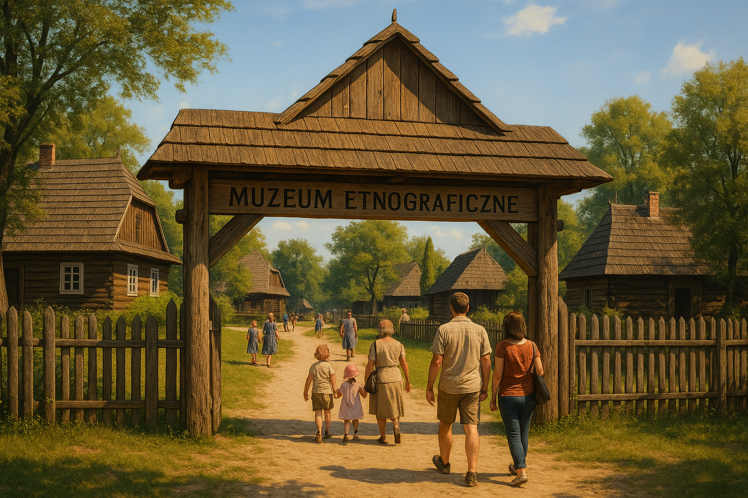 Tradycyjna drewniana chata w skansenie